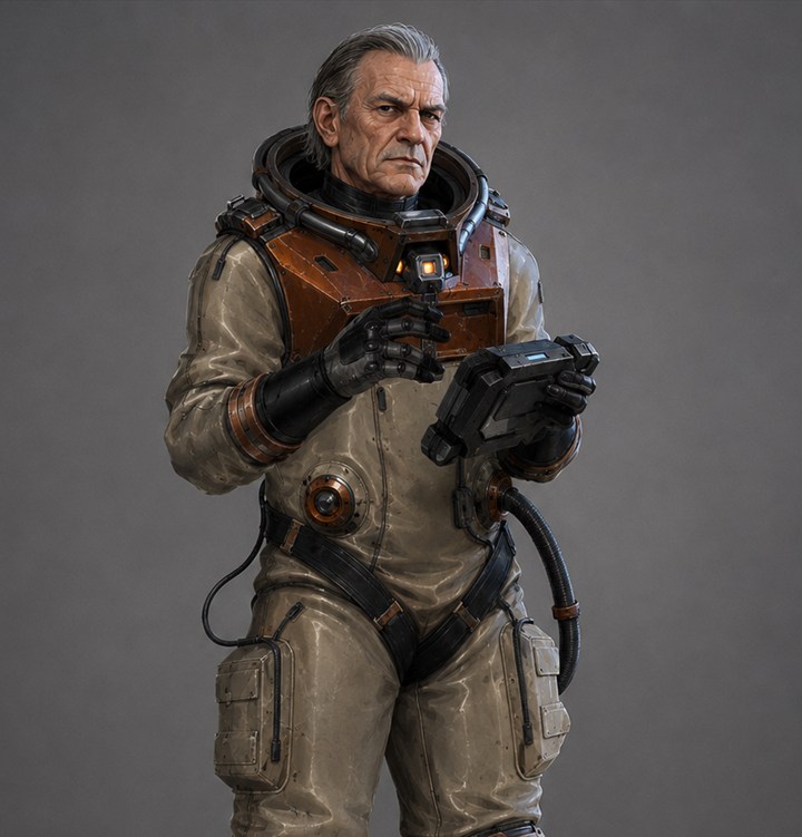 Titan Belt Miners representative in an industrial suit