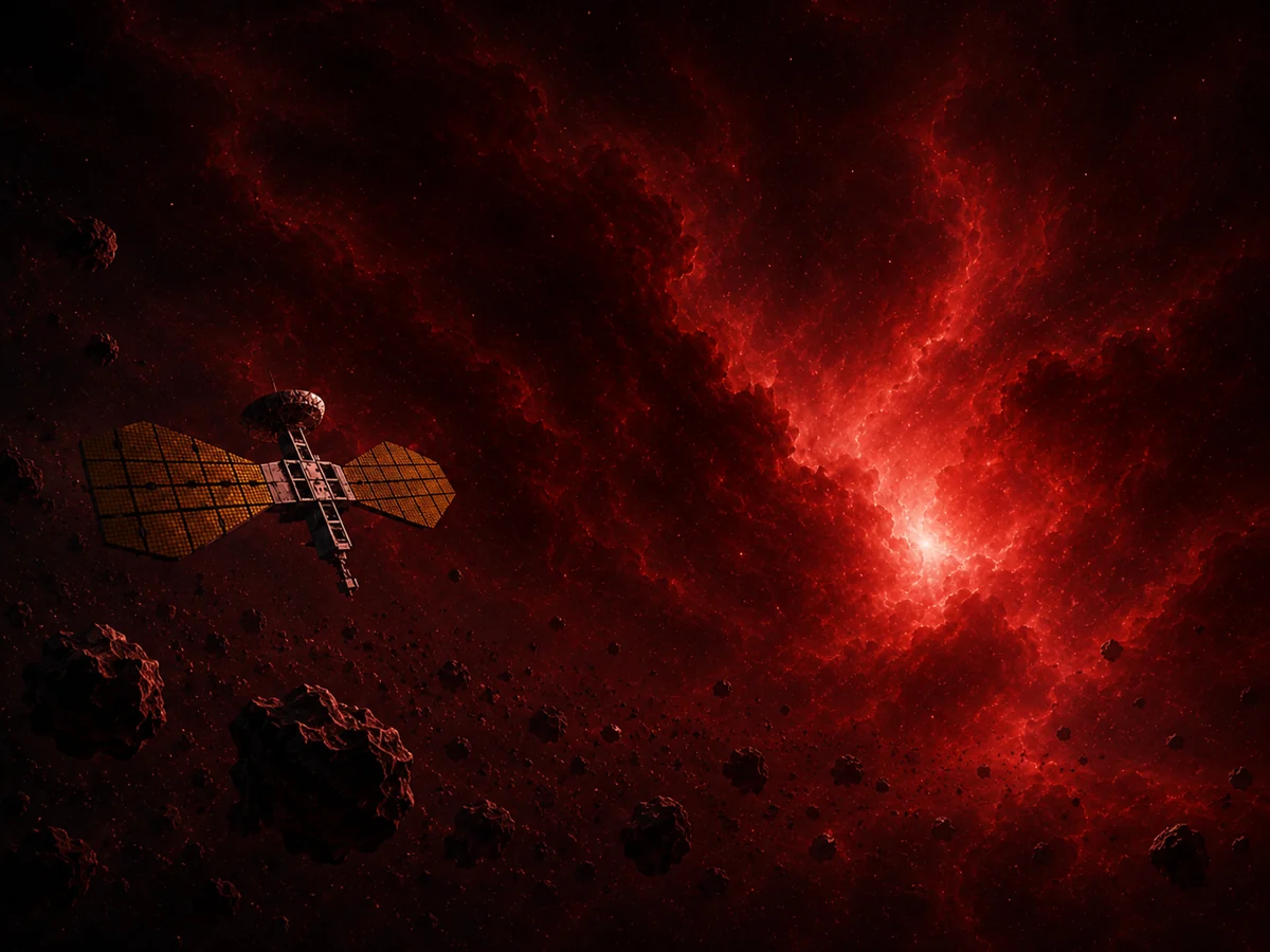 Central Nebula safe zone with red nebula and satellite